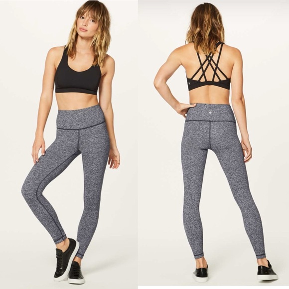 Lululemon Wunder Under Hi-Rise 7/8 Tight *25" Heathered Black Size 8 W5AOUS - Picture 3 of 15